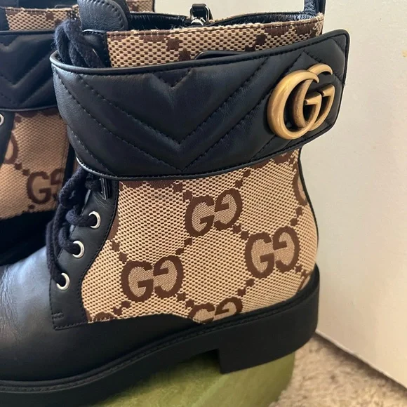 Gucci Black and Tan Moto Boots - Picture 4 of 6